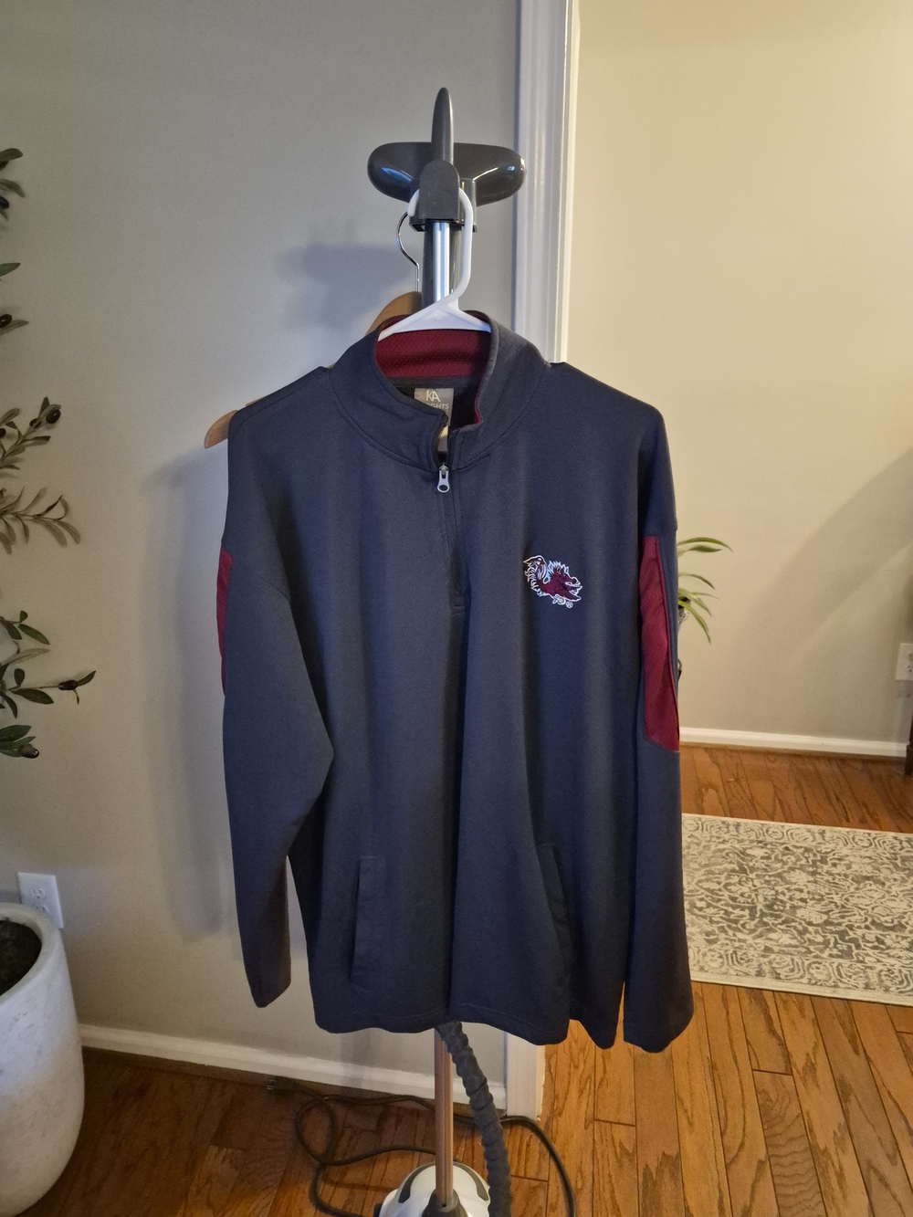Men's Unversity South Carolina Charcoal Grey Quarter-Zip Pullover with Garnet
